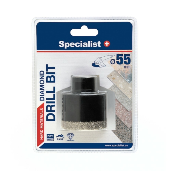 SPECIALIST+ M14 gyémánt fúrókorona sarokcsiszolóra - Ø55 mm