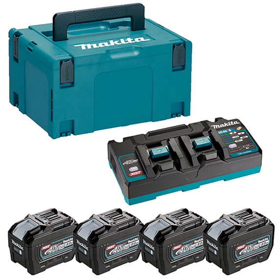 Makita 40Vmax XGT ® 4x8,0 Ah Li-Ion akku + DC40RB duplatöltö + MAKPAC