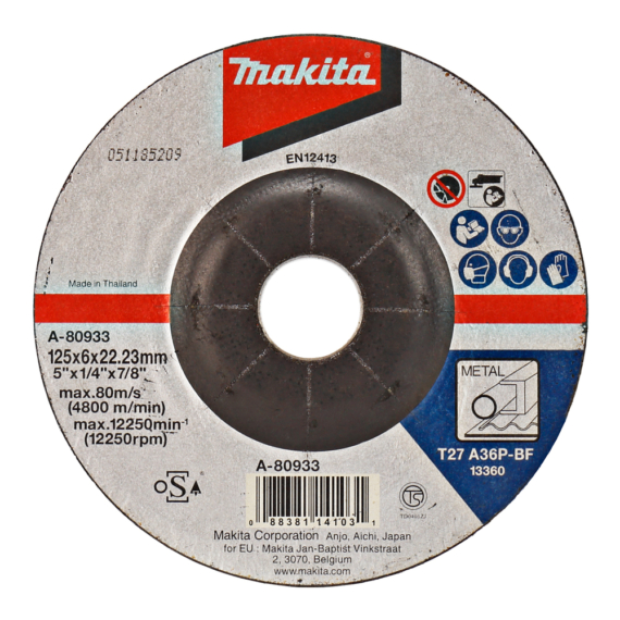 Makita csiszolótárcsa ACÉL 125x6mm A36P