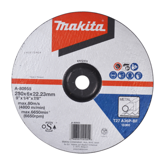 Makita csiszolótárcsa ACÉL 230x6mm A36P