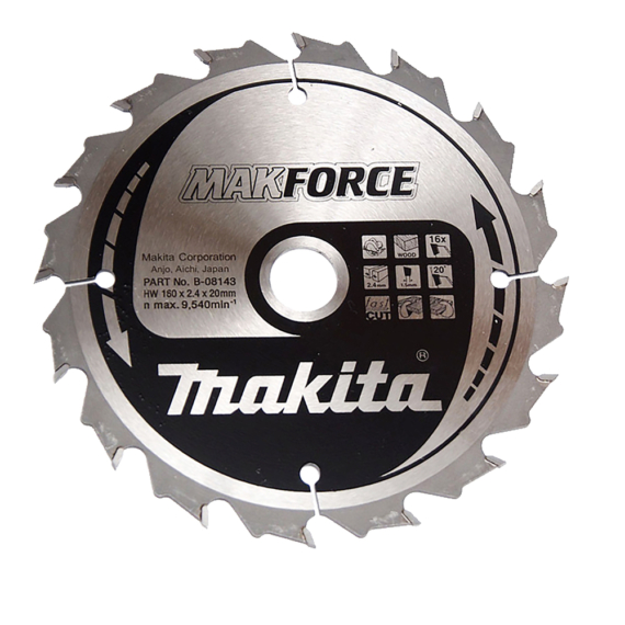 Makita körfűrészlap Makforce T.C.T, 160/20mm Z16