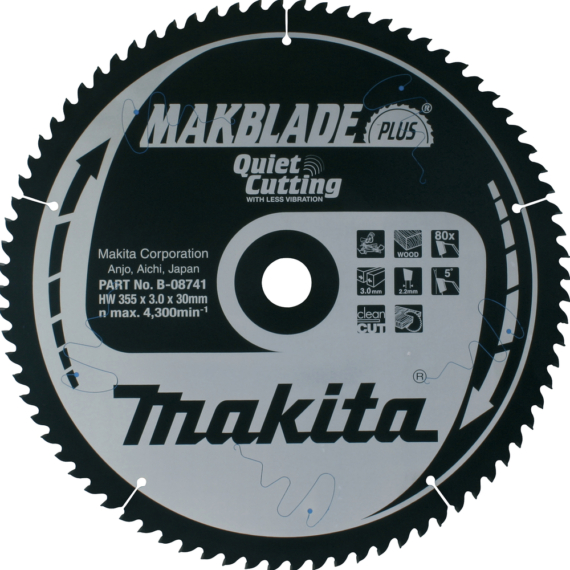 Makita körfűrészlap Makblade PLUS 355x30mm Z80