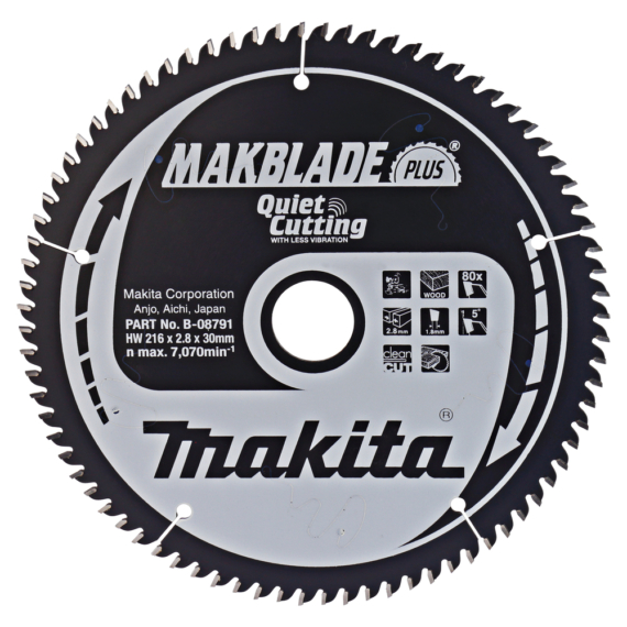 Makita körfűrészlap Makblade plus T.C.T, 216x30mm Z80