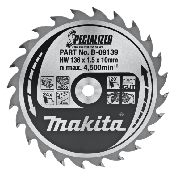 Makita körfűrészlap akkus T.C.T, 136x10mm Z24