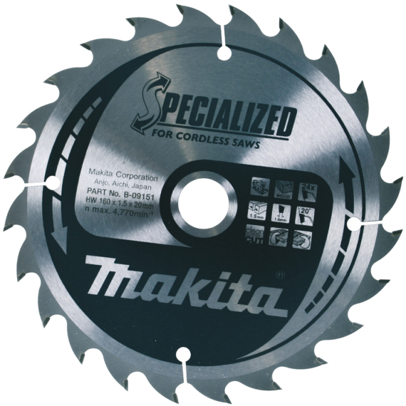 Makita körfűrészlap akkus T.C.T, 160x20mm Z24