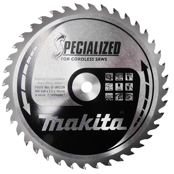 Makita körfűrészlap akkus T.C.T, 150x10mm Z40