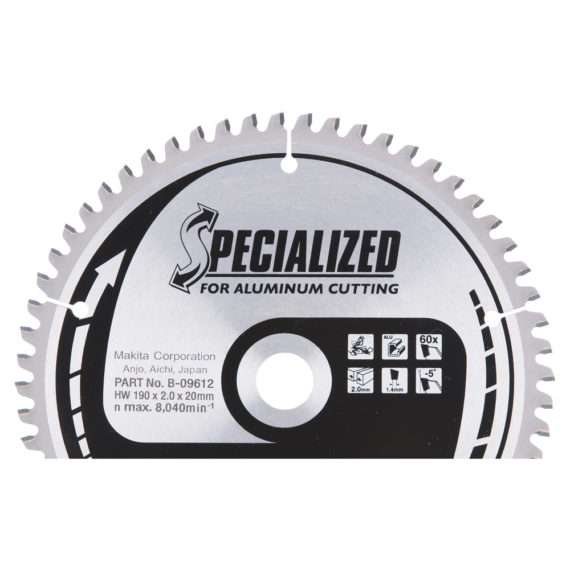 Makita körfűrészlap alu T.C.T, 190x20mm Z60