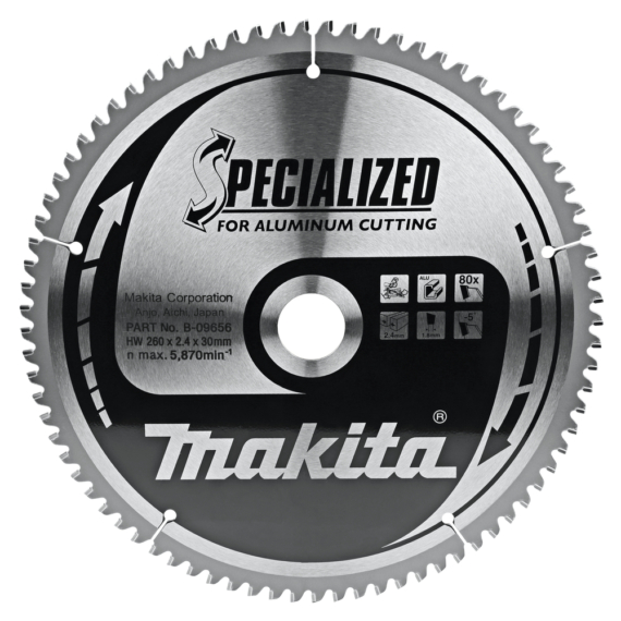 Makita körfűrészlap alu T.C.T, 260x30mm Z80