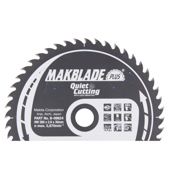 Makita körfűrészlap Makblade plus T.C.T, 260x30mm Z48