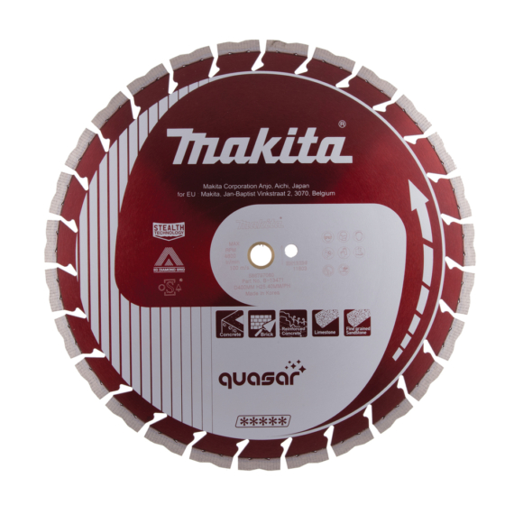 Makita 400mm gyémánttárcsa QUASAR 3DDG szegmentált, száraz&vizes