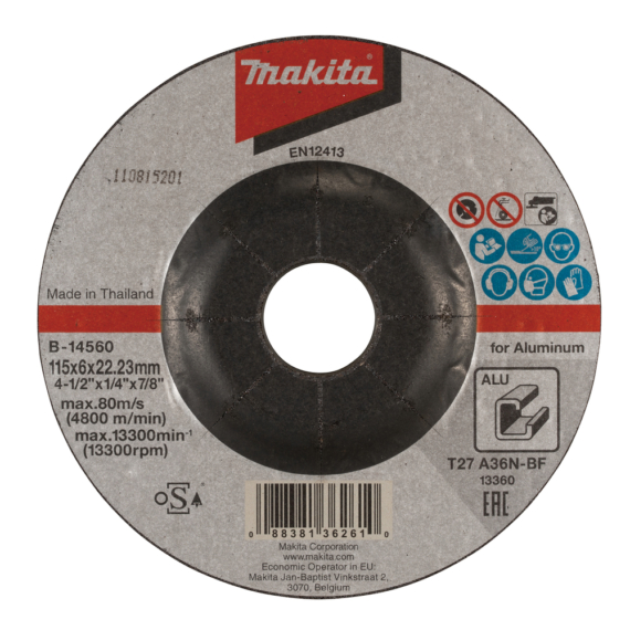 Makita csiszolótárcsa ALU 115x6mm A36N