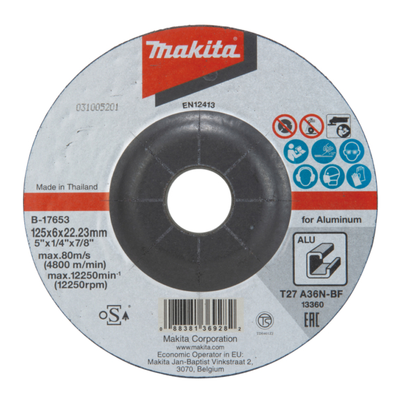 Makita csiszolótárcsa ALU 125x6mm A36N