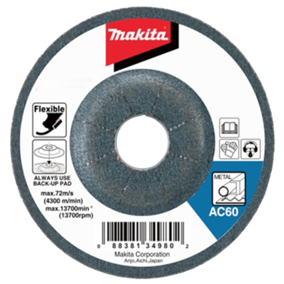 Makita flexibilis csiszolótárcsa 125x3mm FÉM AC46