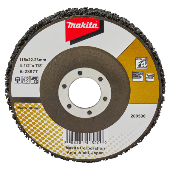 Makita tisztítótárcsa fekete üvegszálas 115mm