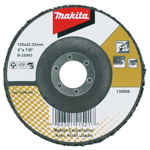 Makita tisztítótárcsa fekete üvegszálas 125mm