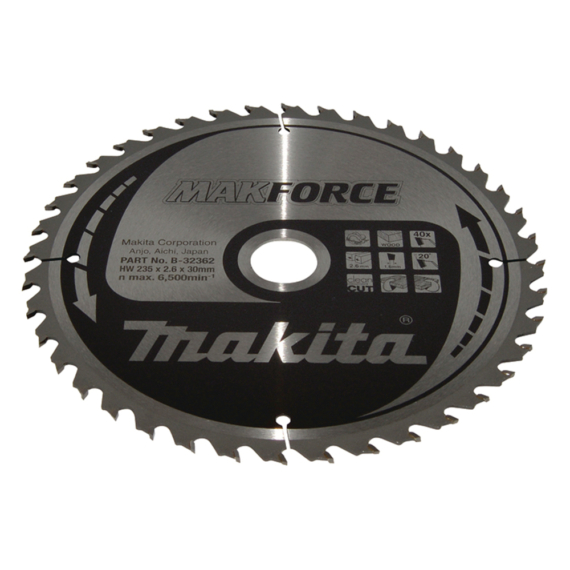 Makita körfűrészlap Makforce 235x30 mm Z40