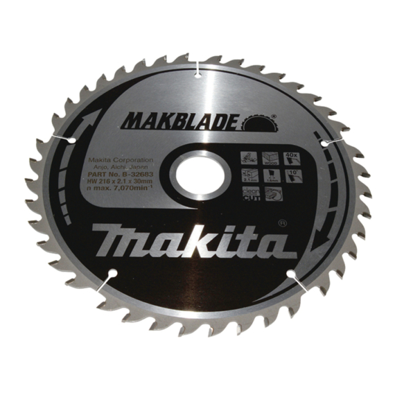 Makita körfűrészlap Mforce 216x30 mm Z40