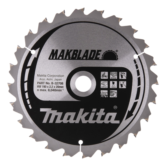 Makita körfűrészlap Makblade 190x20 mm Z24