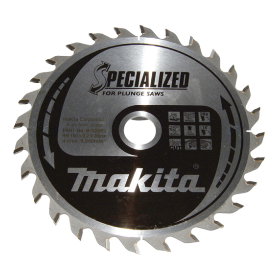 Makita körfűrészlap merülő 160x20 mm Z28