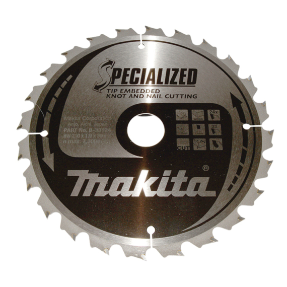 Makita körfűrészlap SZÖG, CSOMÓSFA 210x30 mm Z24