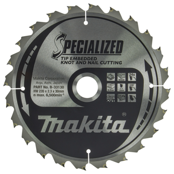 Makita körfűrészlap SZÖG, CSOMÓSFA 235x30 mm Z24
