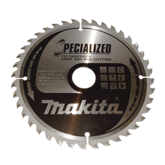 Makita körfűrészlap SZÖG, CSOMÓSFA 185x30 mm Z40