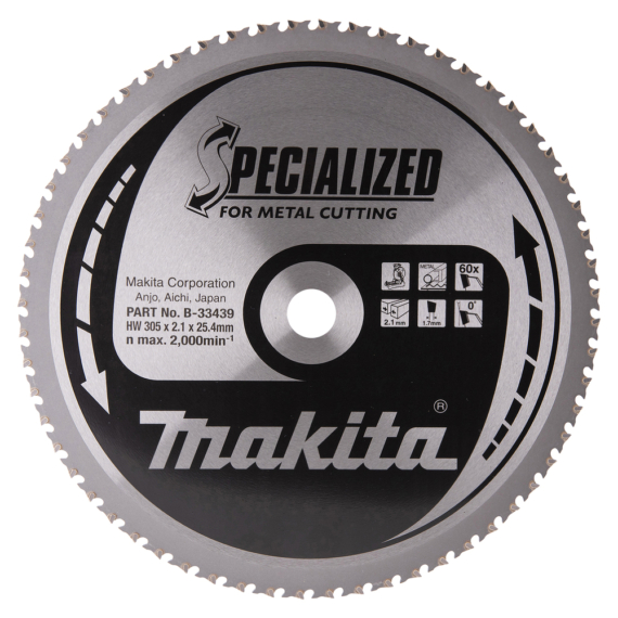 Makita körfűrészlap 305x25,4 mm Z60 FÉM
