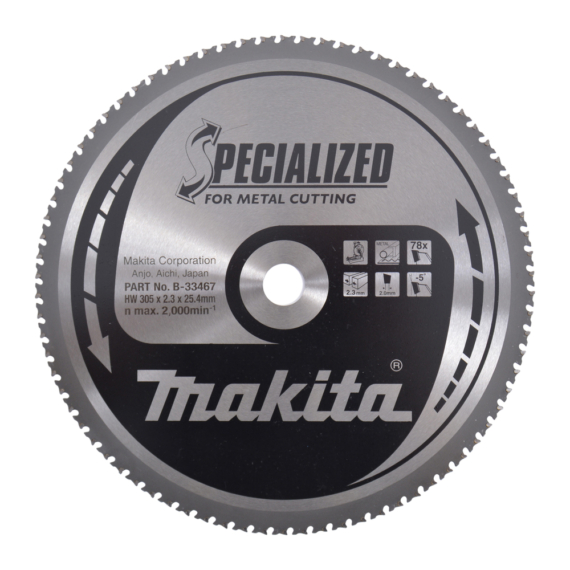 Makita körfűrészlap 305x25,4 mm Z78 FÉM