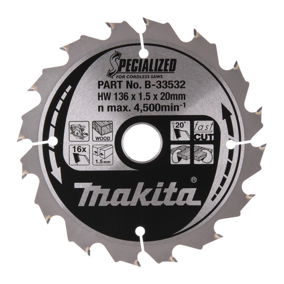 Makita körfűrészlap akkus FA 136x20 mm Z16