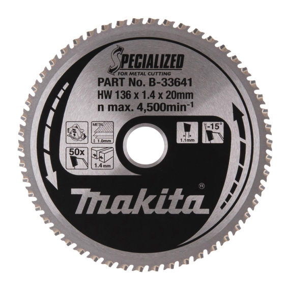 Makita körfűrészlap akkus 136x20 mm Z50 FÉM