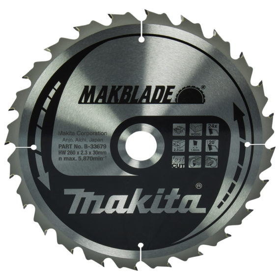 Makita körfűrészlap Makblade 260x30 mm Z24