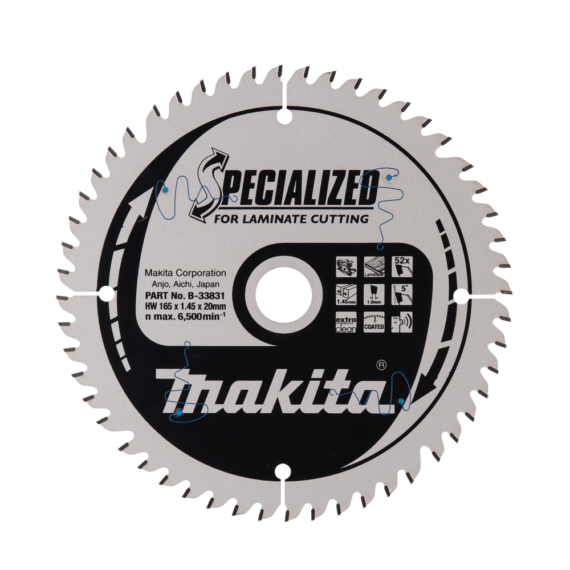 Makita körfűrészlap LAMINÁLT 165x20 Z52