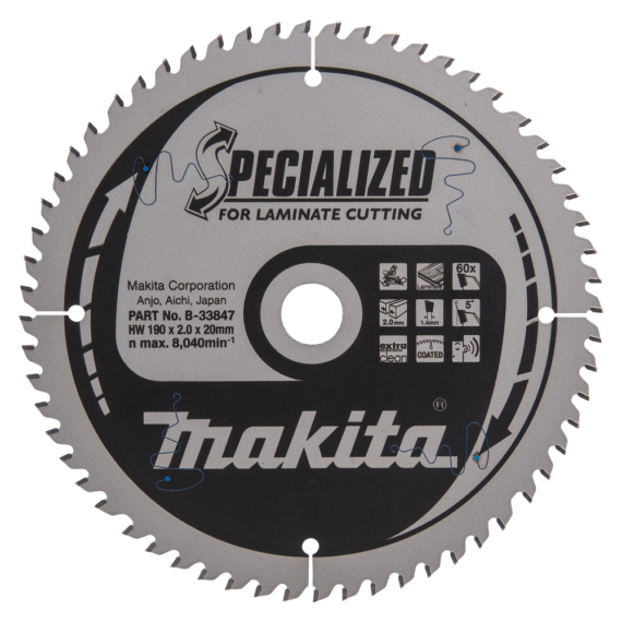Makita körfűrészlap LAMINÁLT 190x20 Z60