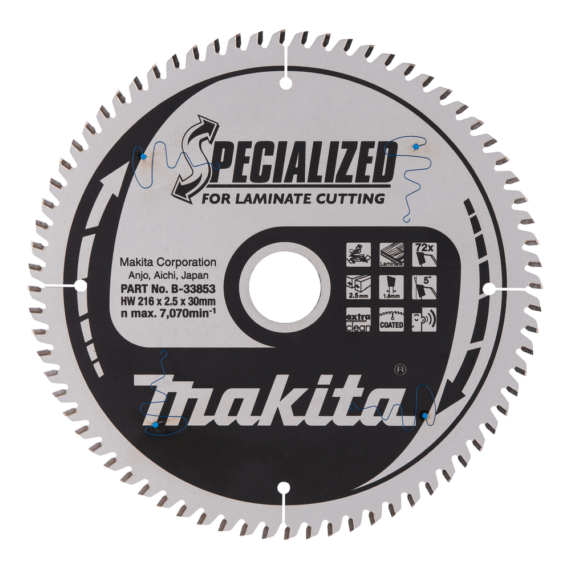 Makita körfűrészlap LAMINÁLT 216x30 Z72