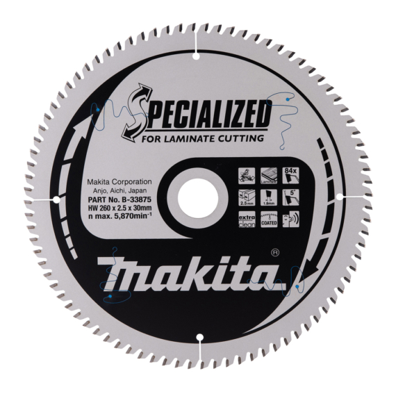 Makita körfűrészlap LAMINÁLT 260x30 Z84