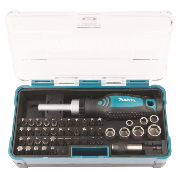 Makita 47db-os bit és dugókulcskészlet racsnis behajtóval