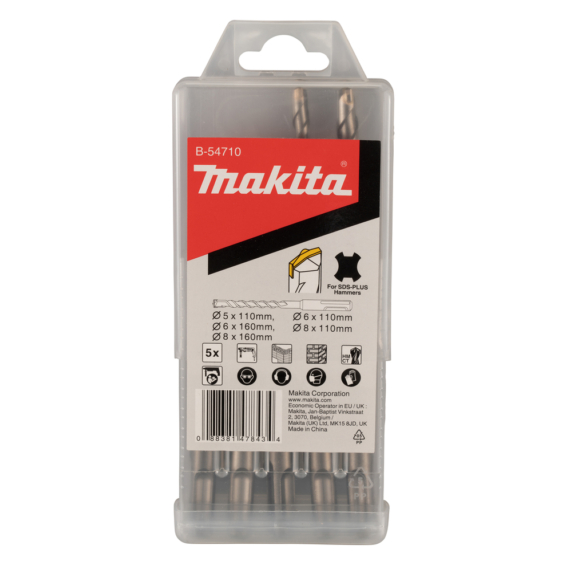 Makita SDS-PLUS V-PLUS fúrókészlet 5 db-os 5,6,8x110/50 mm, 6,8x160/100 mm