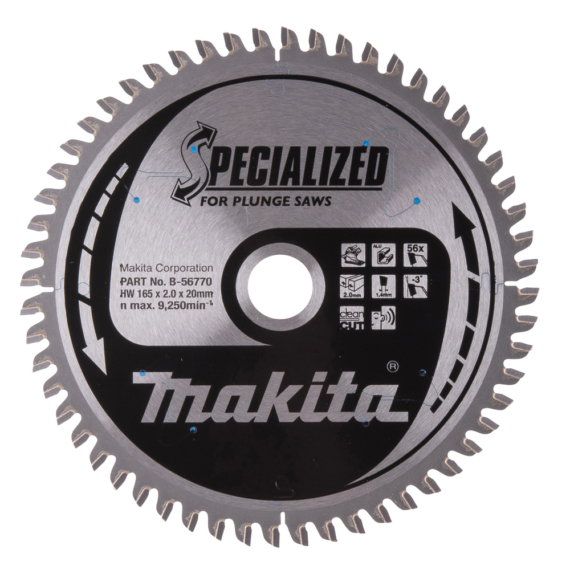 Makita körfűrészlap merülő 165x20 mm Z56 ALU