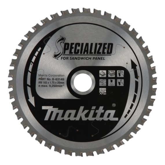 Makita körfűrészlap merülő 165x20 mm Z42 SZENDVICSPANEL