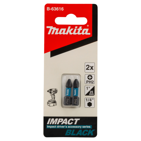Makita impact BLACK csavarbehajtó bit PH2 25mm
