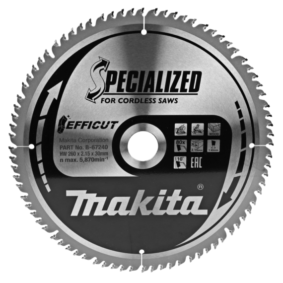 Makita EFFICUT körfűrészlap 260x30mm Z80