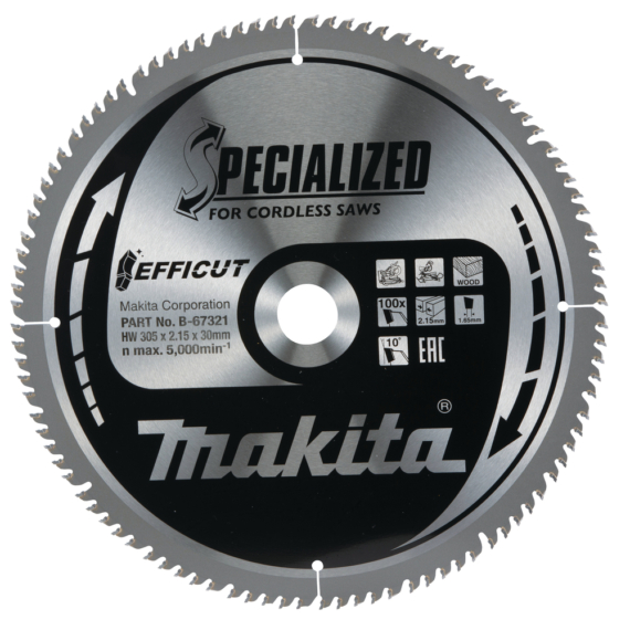 Makita EFFICUT körfűrészlap akkus 260x30 mm Z100 FA