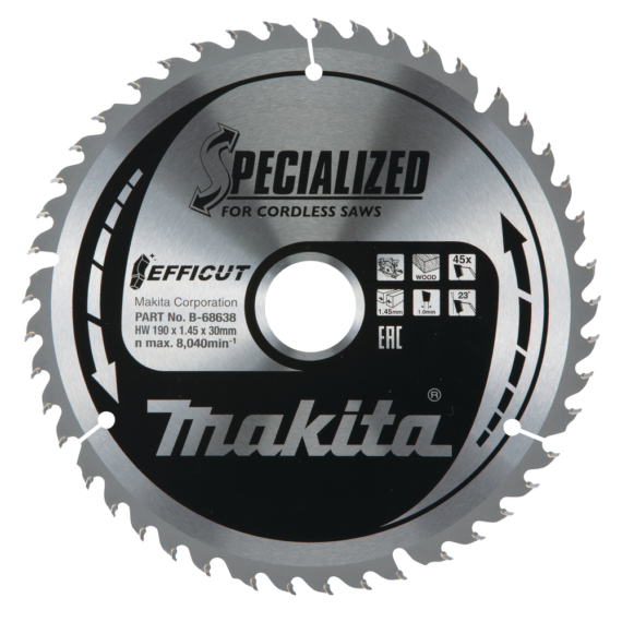 Makita EFFICUT körfűrészlap 190x30 mm Z45 FA