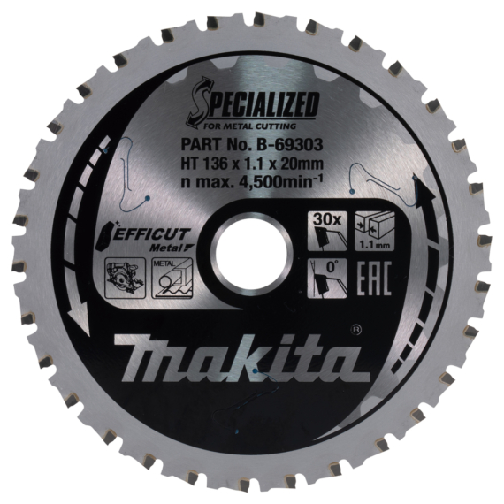 Makita EFFICUT körfűrészlap 136x20 mm Z30 FÉM
