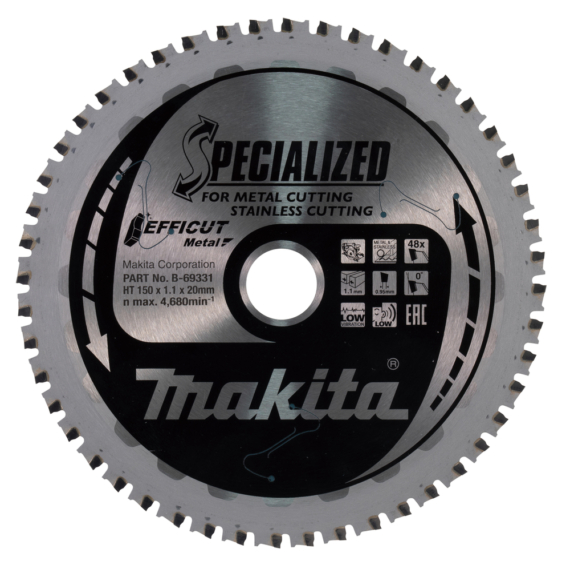 Makita EFFICUT körfűrészlap 150x20 mm Z48 FÉM