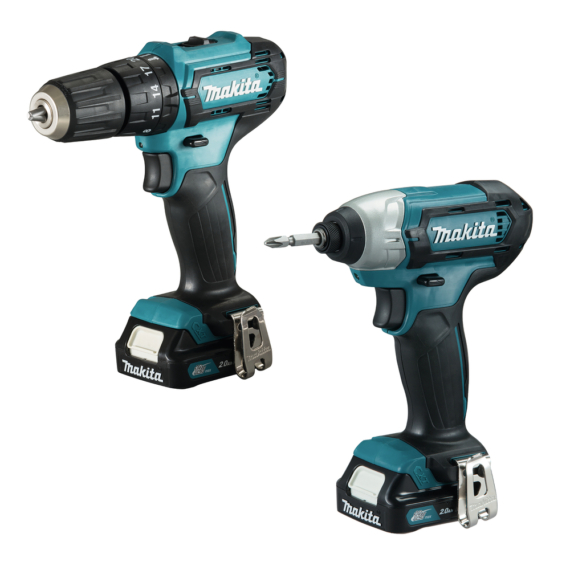 Makita 12Vmax CXT ® Li-ion gépszett HP333D+TD110D+DC10SB+BL1021Bx2