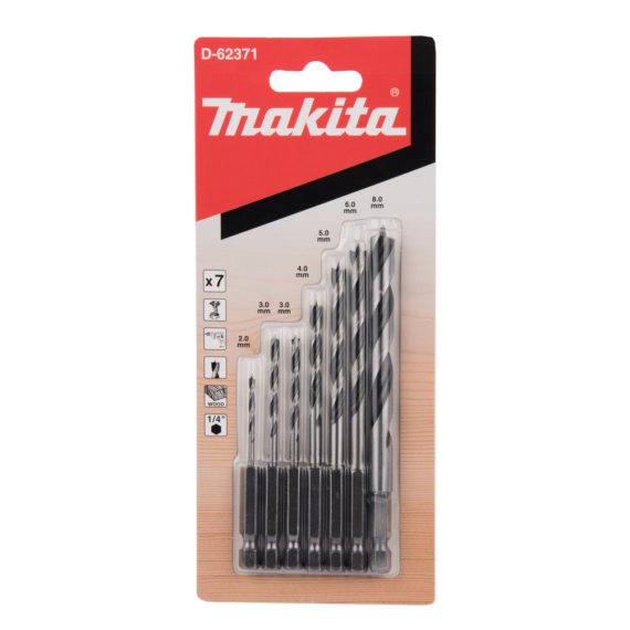 Makita hatszög befogású fafúró készlet 2,3,3,4,5,6,8mm