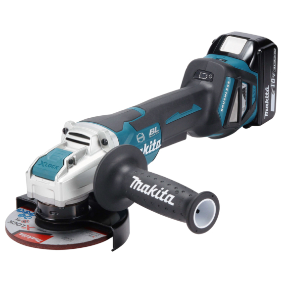 Makita 18V LXT ® Li-ion BL 125mm X-LOCK sarokcsiszoló ford+fék 2x5,0Ah