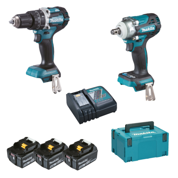 Makita 18V LXT ® Li-ion BL szett DHP484+DTW300+3x5,0Ah MP3