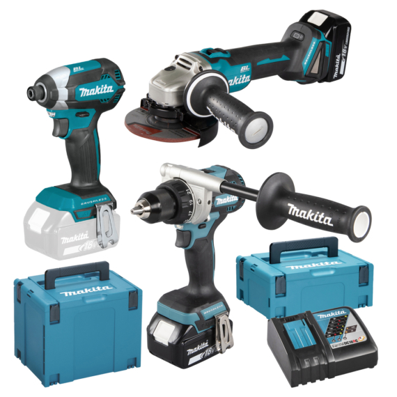 Makita 18V LXT ® Li-ion BL szett DDF486+DGA504+DTD153+2x5,0Ah MP3,4
